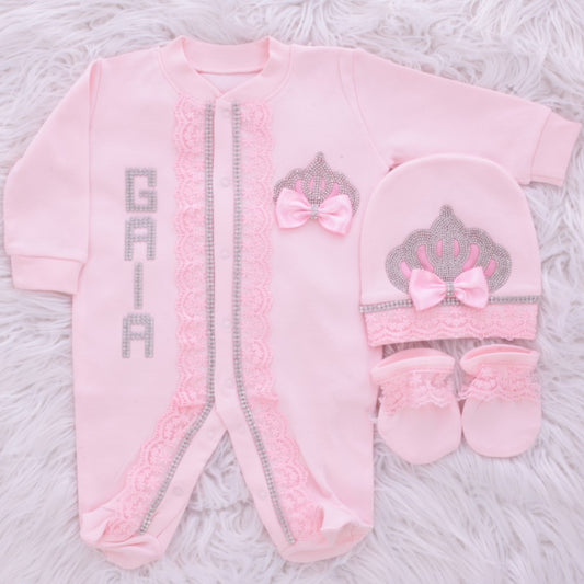 Elegant Rose Newborn Ensemble Set