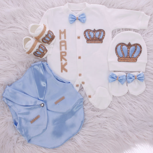 Pure Precious Blue and White Baby Set