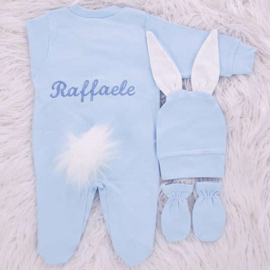 Sweet Bunny Blue Newborn Set