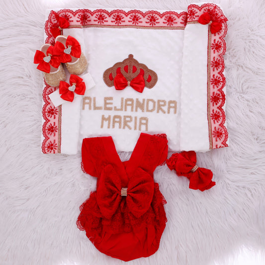 Gorgeous White & Red Princess Newborn Set