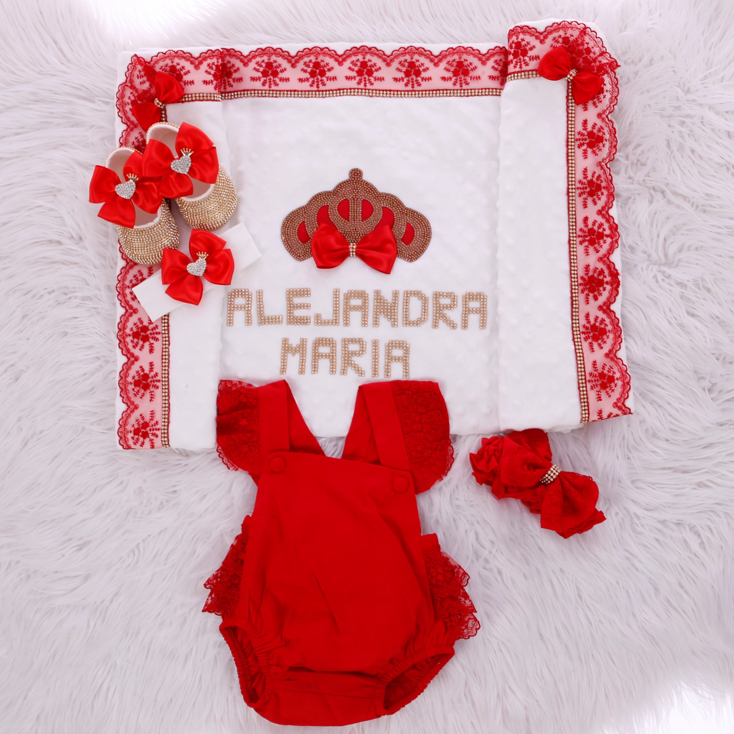 Gorgeous White & Red Princess Newborn Set