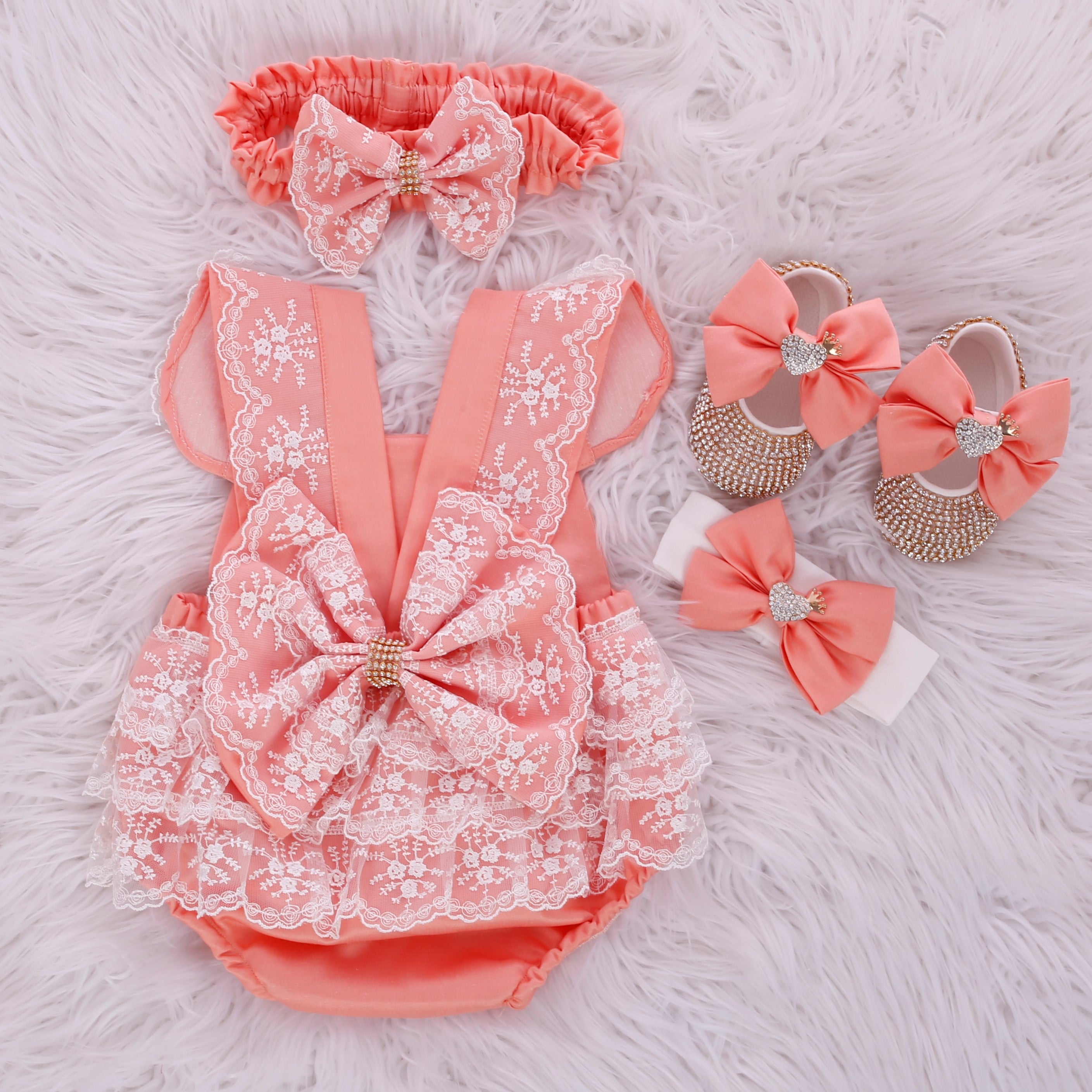 Peach Princess Lace Set