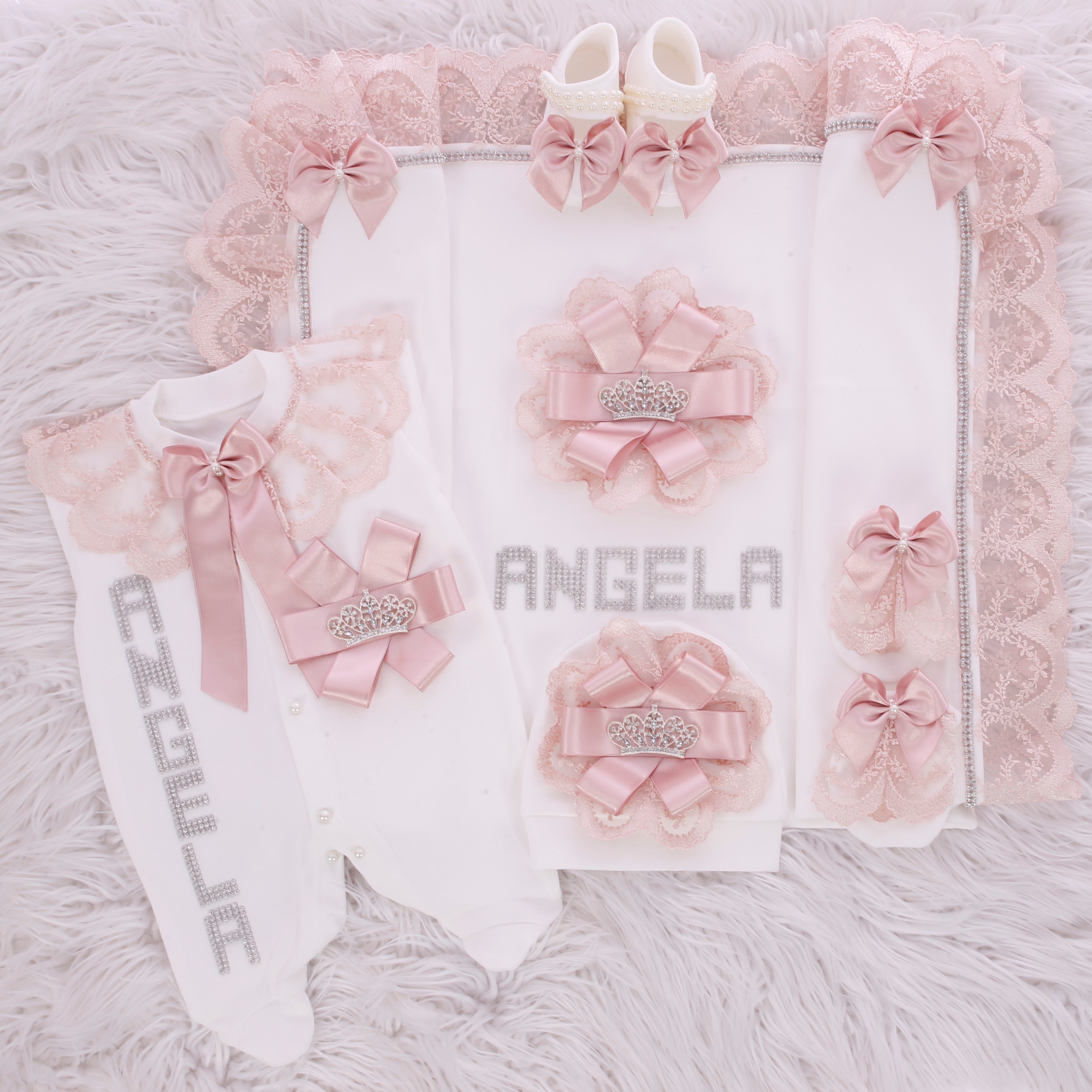 Blush Lace Elegance Newborn Set