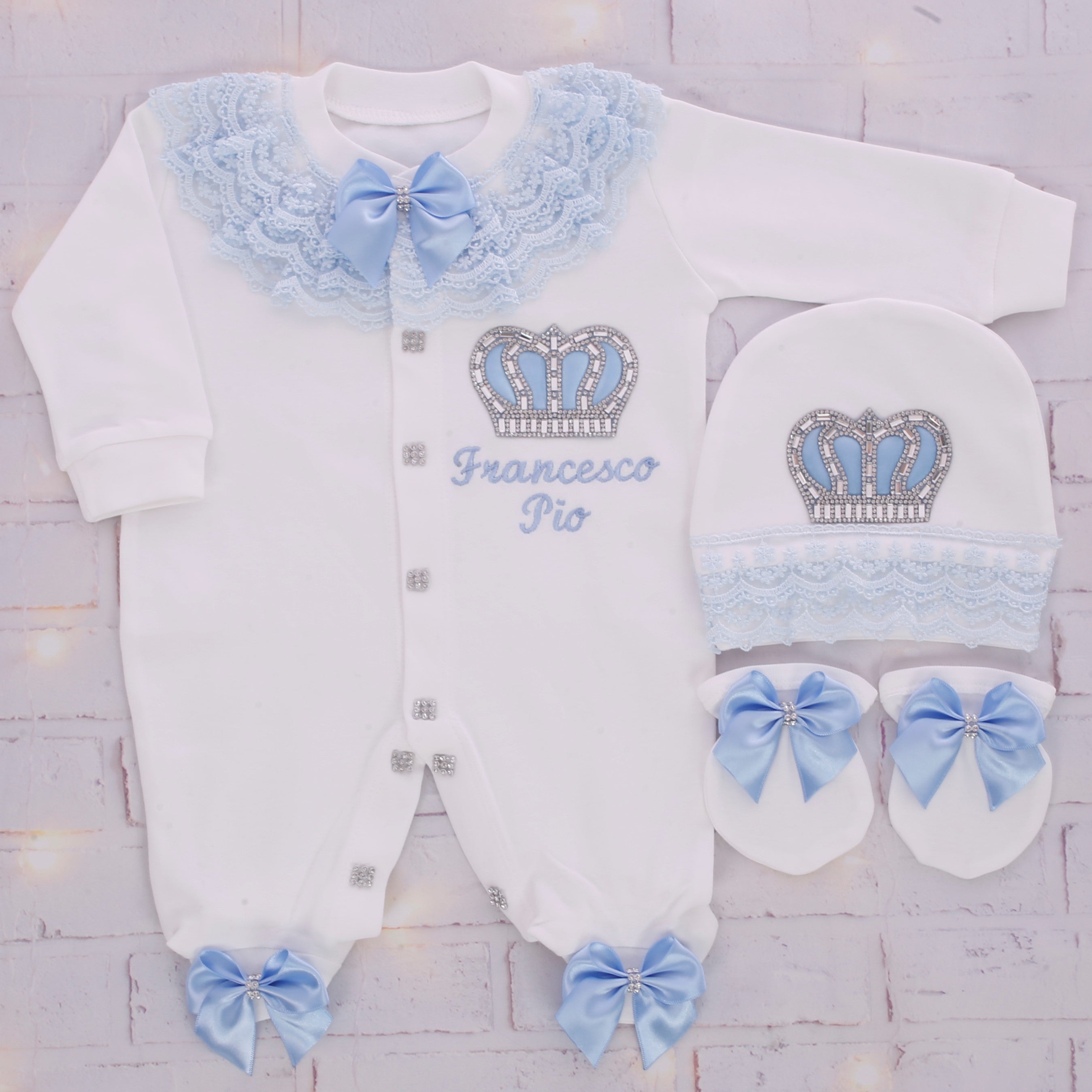 White and Blue Star Infant Set