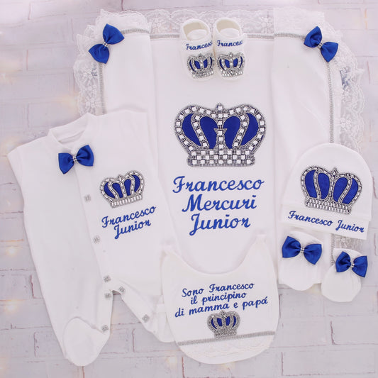 Majestic White & Blue Legacy Baby Boy Set