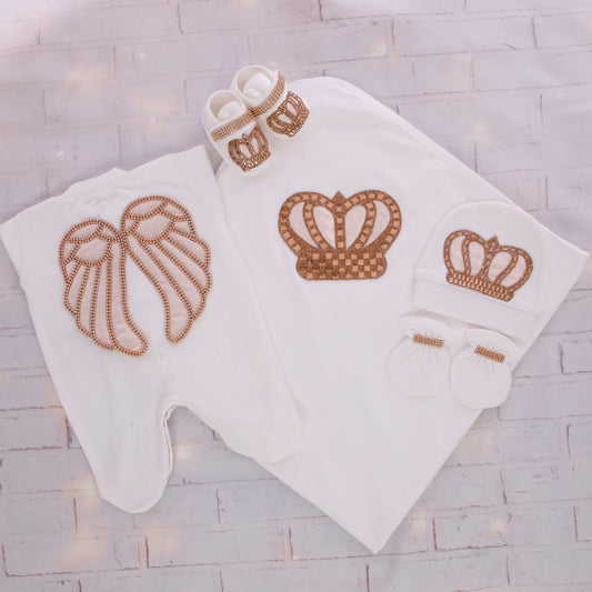 White & Gold Crown Grace Set