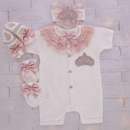 Little Royal Pink Lace Baby Gift Set