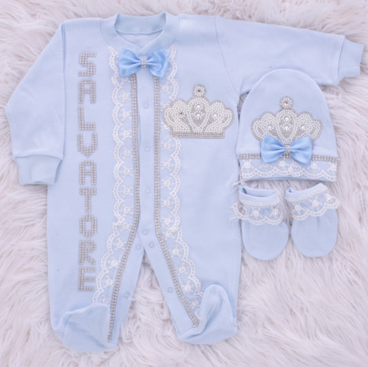 Azure Regalia Newborn Ensemble Set