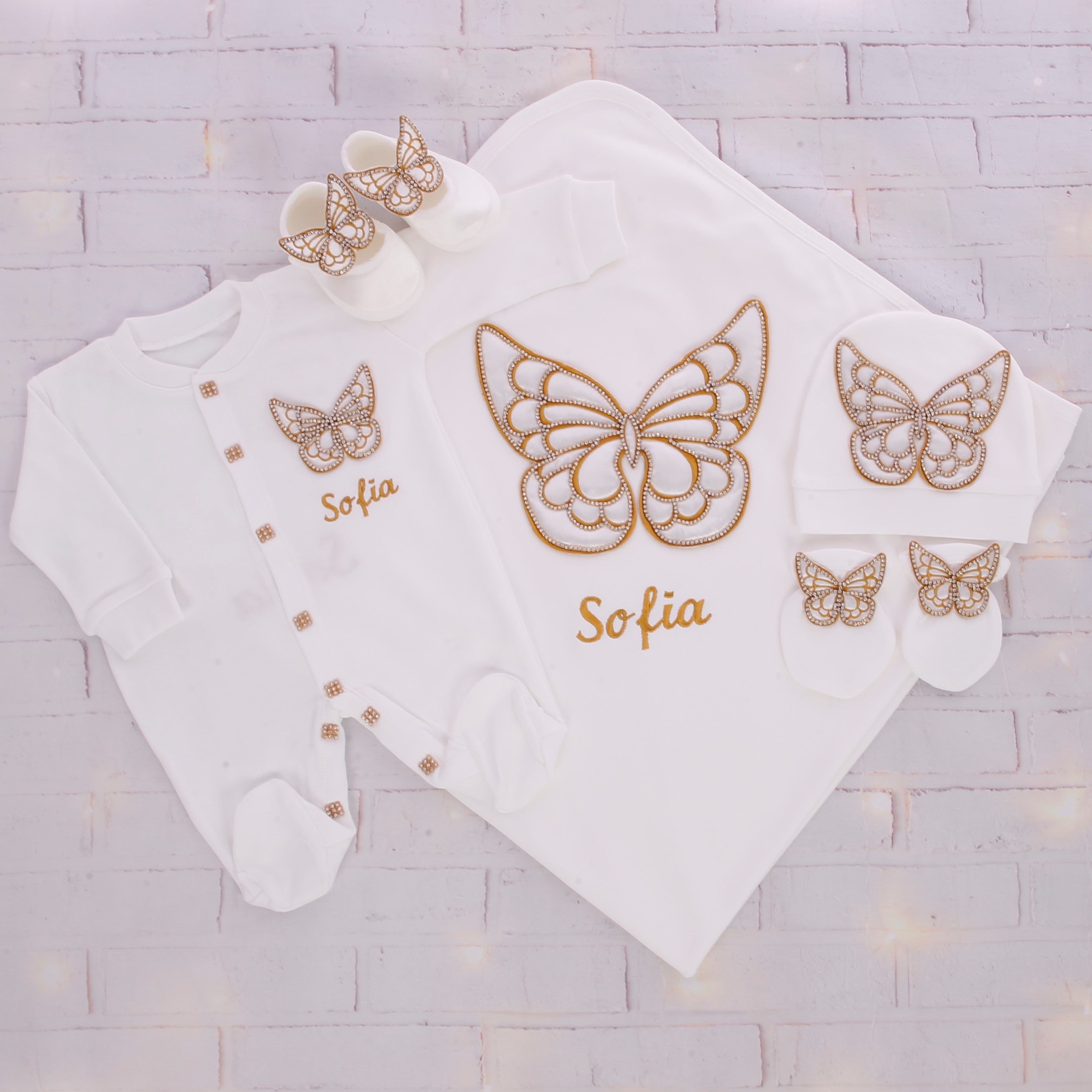 Golden Butterfly Baby Set