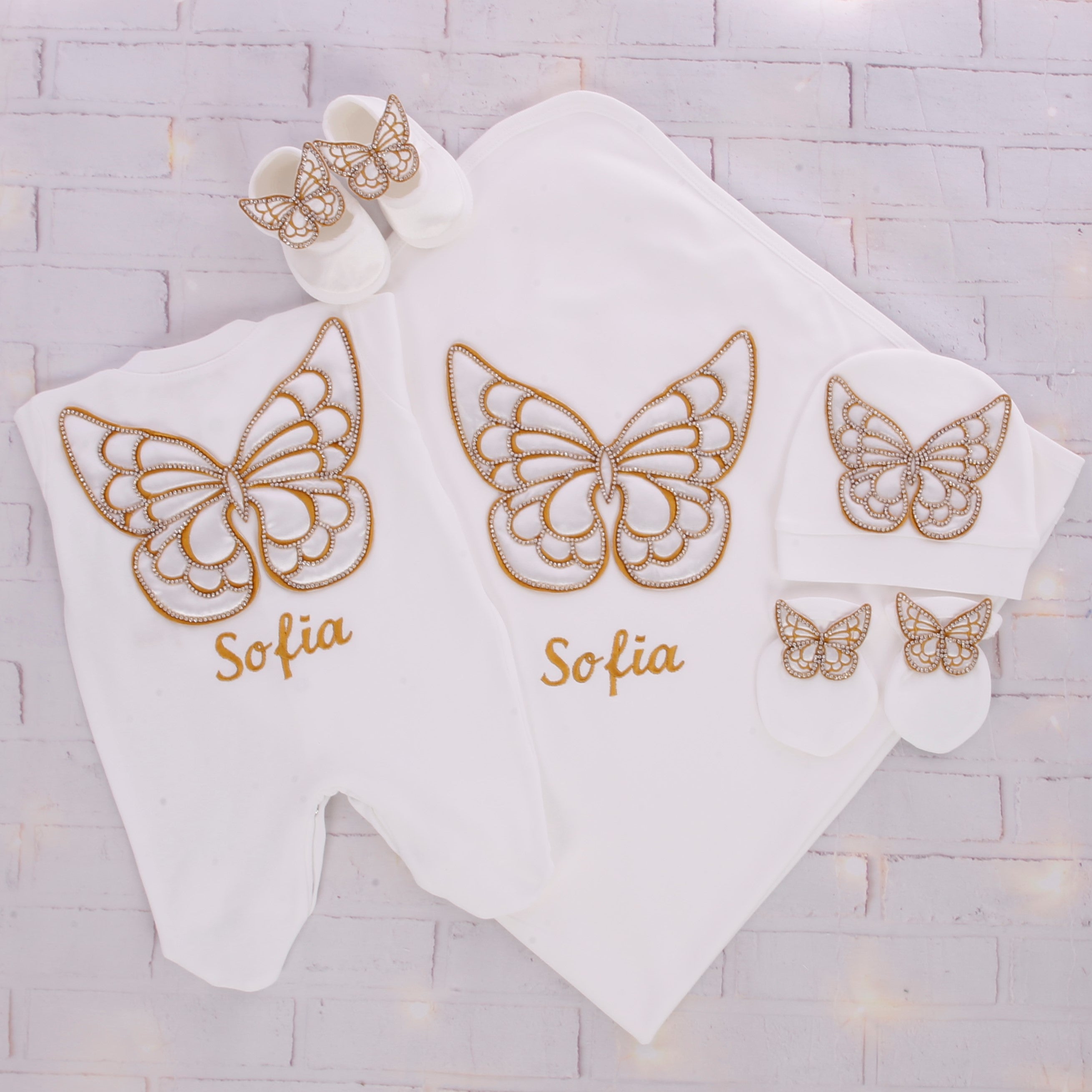 Golden Butterfly Baby Set