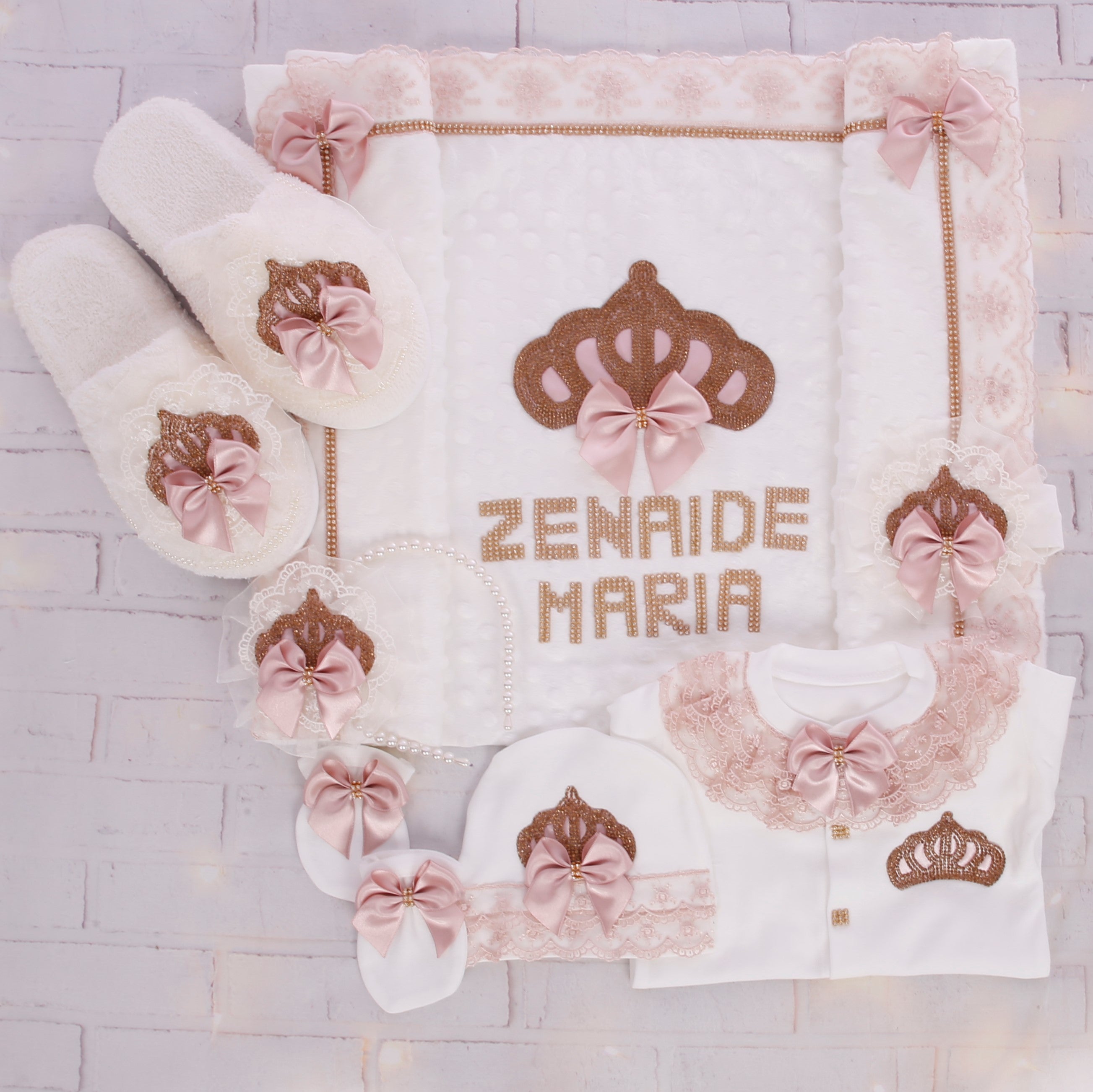 Pink and Gold Royalty Baby Set