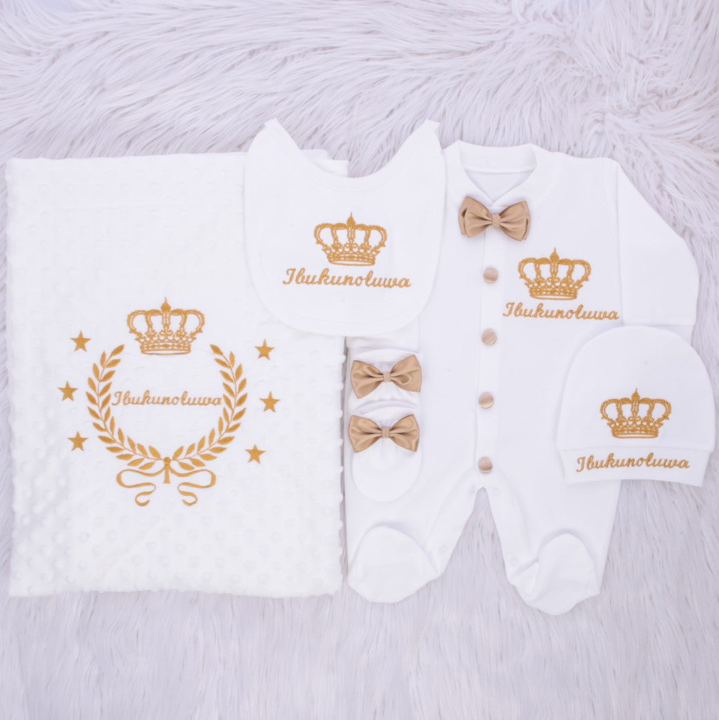 White & Gold Majesty Baby Gift Set