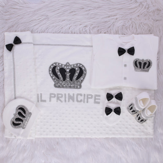 Black Crown Royal Baby Boy Set