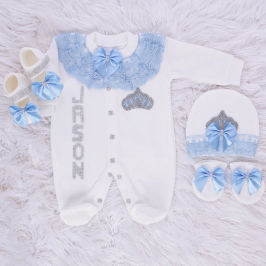 Cobalt Crown Baby Set