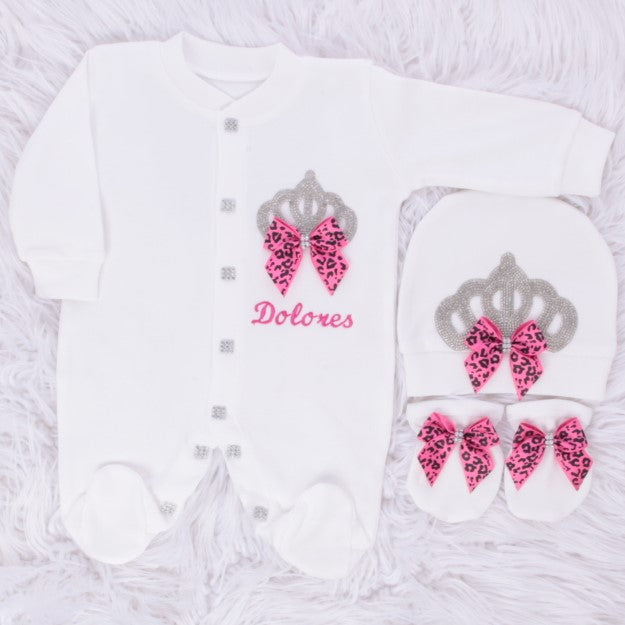 Royal Pink Cheetah Baby Set