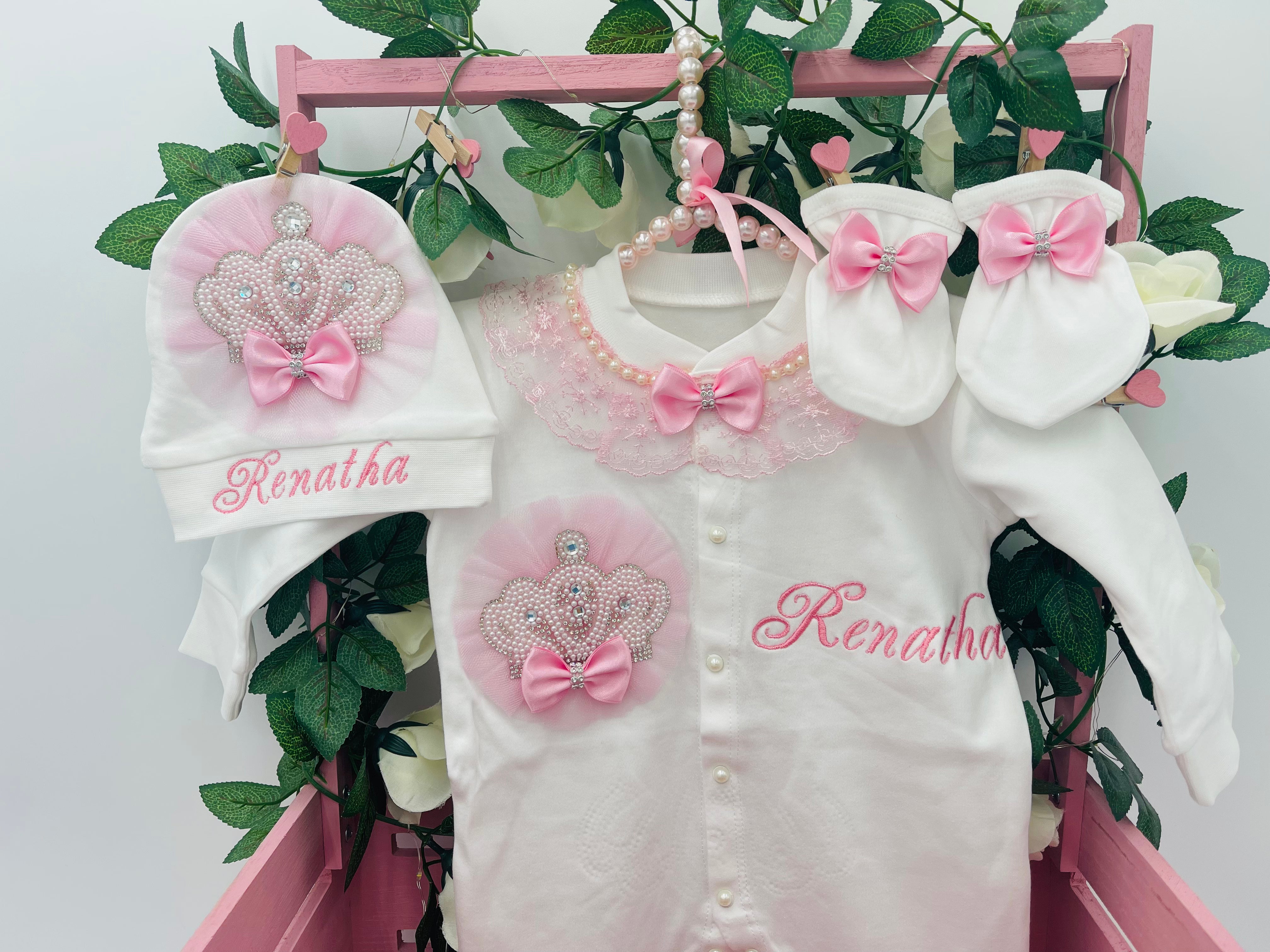 Ensemble bébé fille royale rose doux